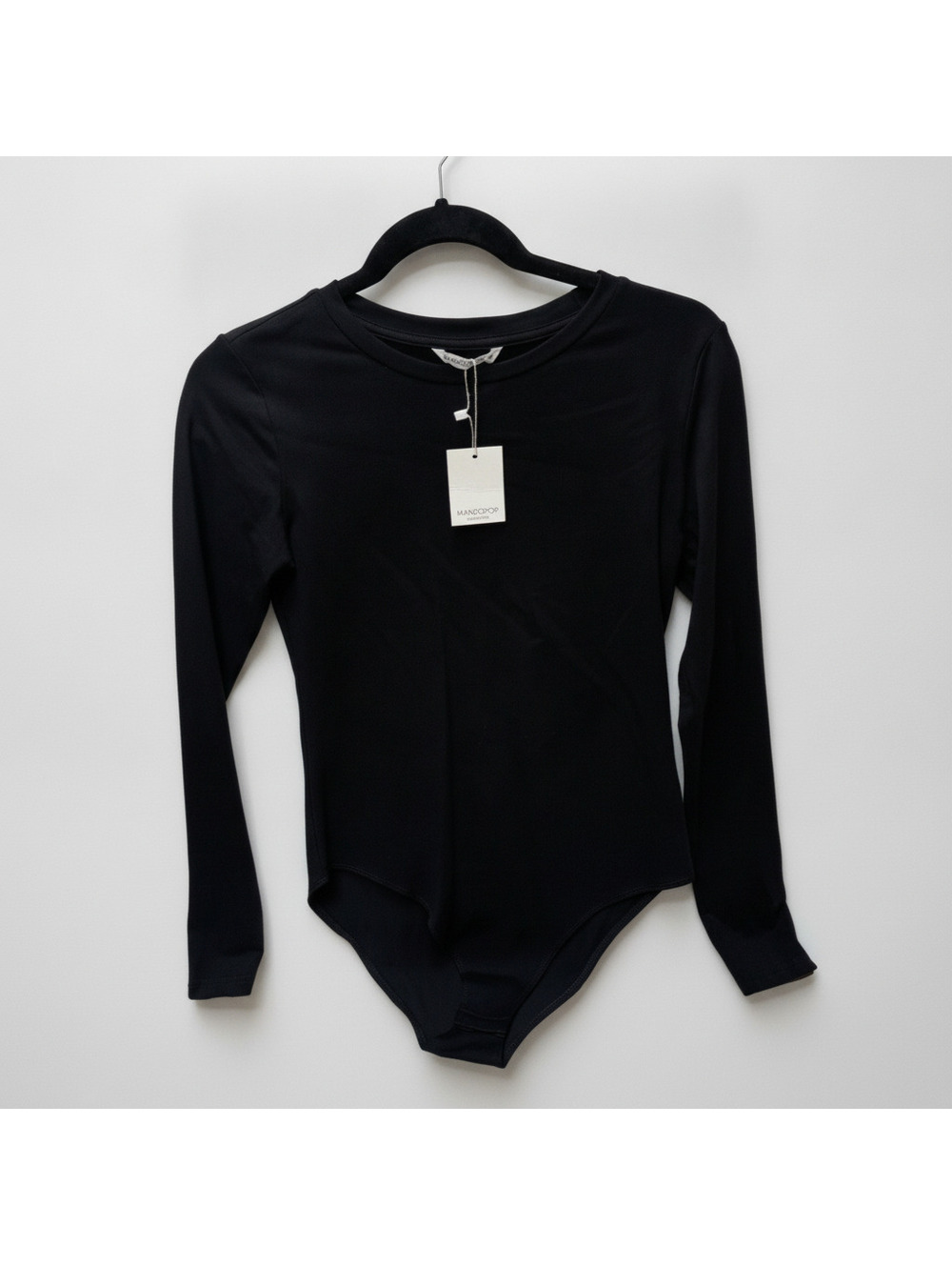 Women's Small Black Long Sleeve Bodysuit – Round Neck & Comfortable Fit New